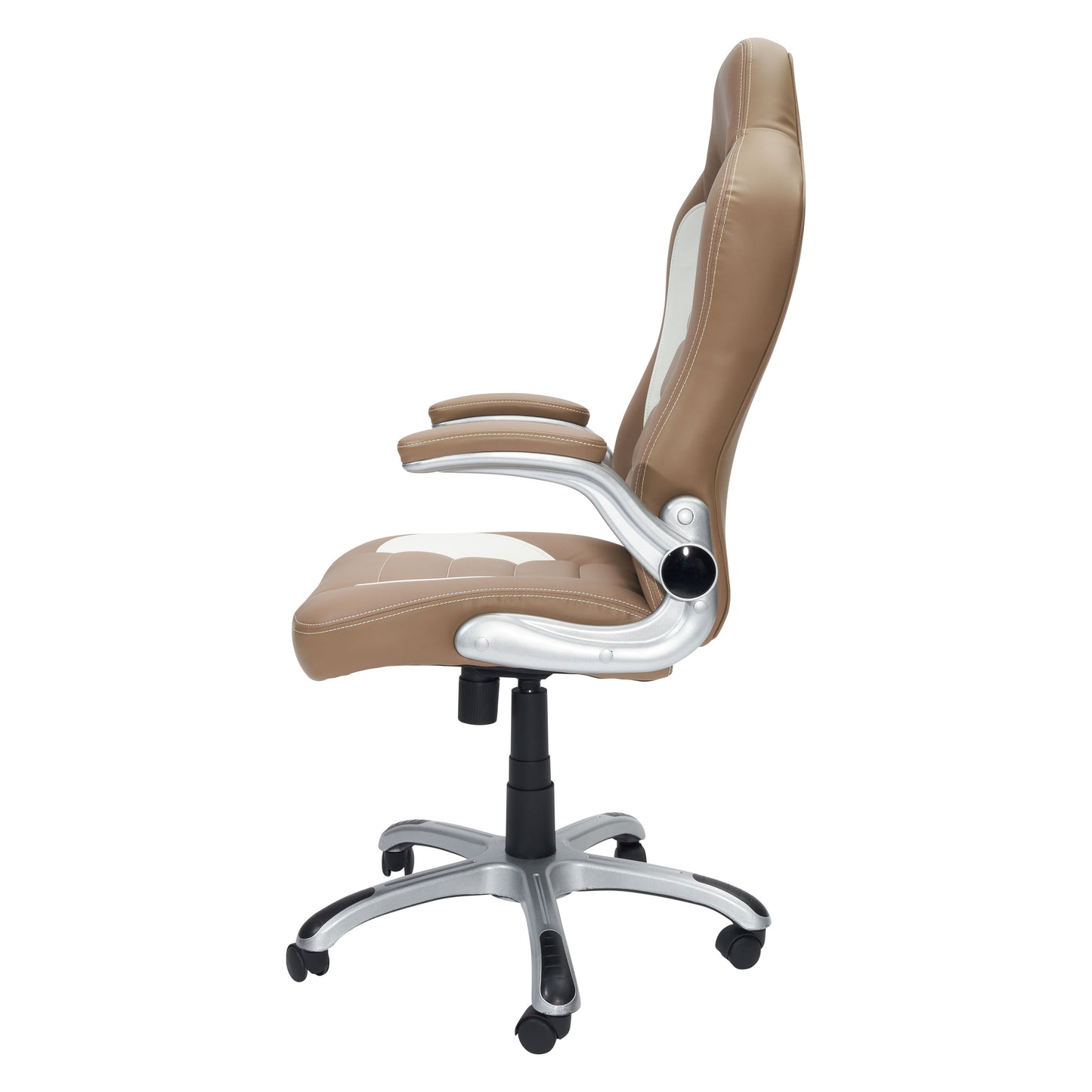 High Back Executive Sport Race Office Chair with Flip-Up Arms, Camel