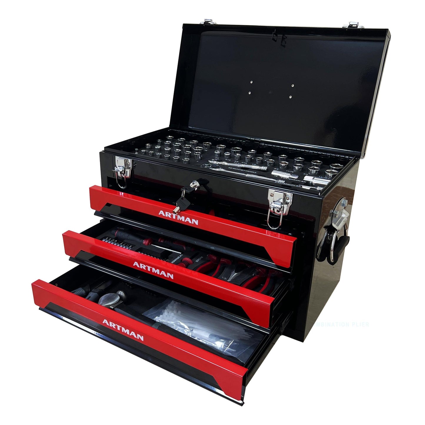 3 Drawers Tool Box with Tool Set