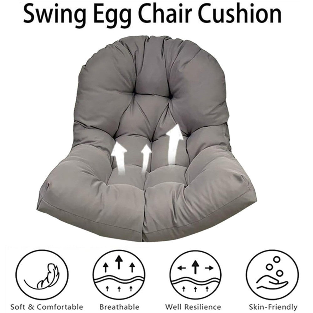 1pc Thick egg chair cushion - anti fading, machine washable polyester cushion, suitable for indoor and outdoor hanging chairs, hammocks, and swings(1 set, including cushion only)