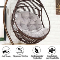 1pc Thick egg chair cushion - anti fading, machine washable polyester cushion, suitable for indoor and outdoor hanging chairs, hammocks, and swings(1 set, including cushion only)