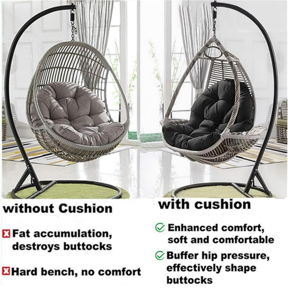 1pc Thick egg chair cushion - anti fading, machine washable polyester cushion, suitable for indoor and outdoor hanging chairs, hammocks, and swings(1 set, including cushion only)