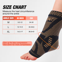 COPPER Ankle Brace Socks for Sprained Ankle Compression Sleeve - Plantar Fasciitis Relief Brace, Foot Support for Women & Men - Tendonitis & Arthritis Foot Sleeve, Stabilizing Ankle Wrap