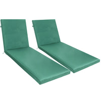 2PCS Set Outdoor Lounge Chair Cushion Replacement Patio Funiture Seat Cushion Chaise Lounge Cushion (Green)  [Sale to Temu is Banned.Weekend can not be shipped, order with caution]