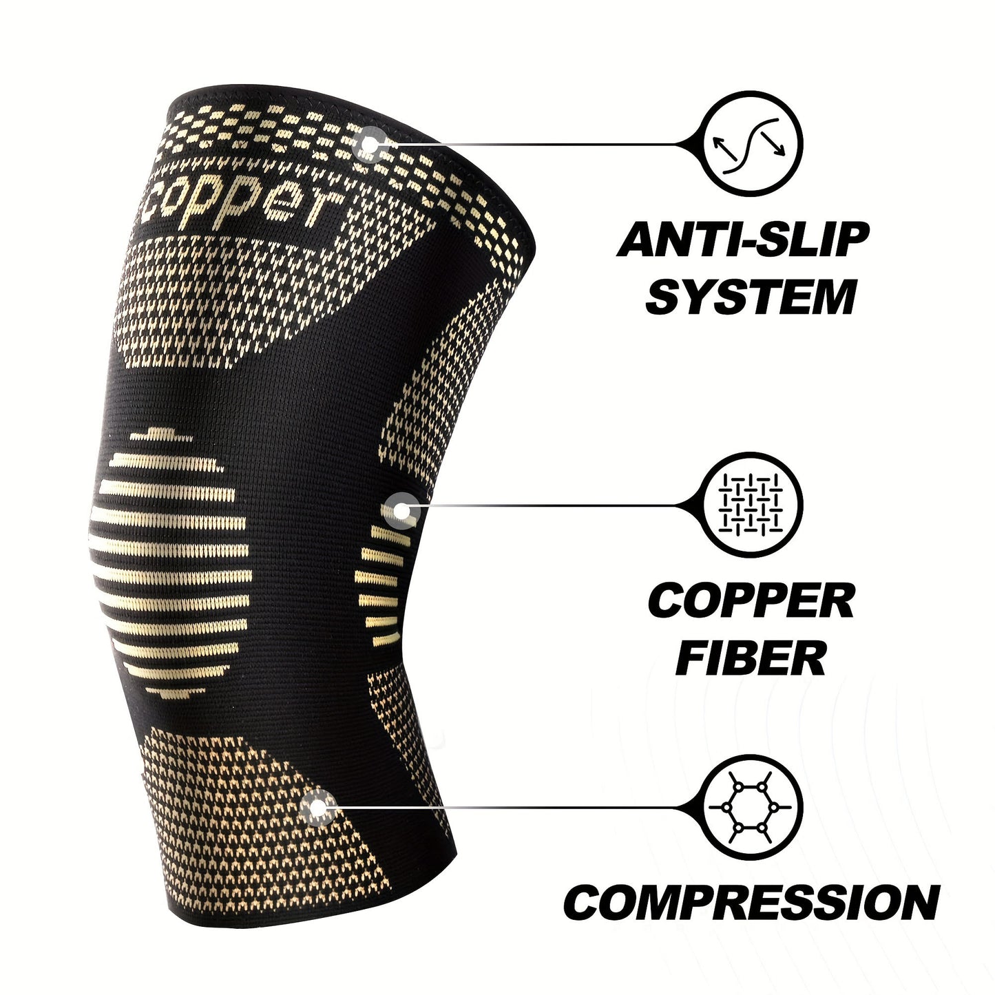 COPPERCompression Knee Brace for Women & Men - Knee Brace for Women Running Knee Pain, Knee Support Compression Sleeve, Workout Sports Knee Braces for Meniscus Tear ACL & Arthritis Pain Relief