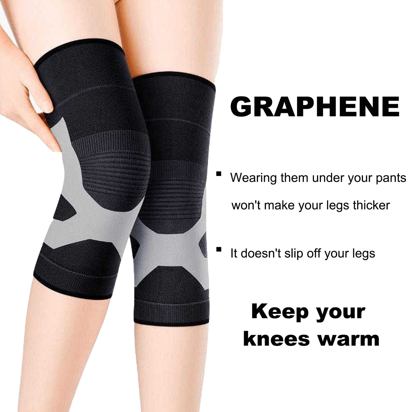 Knee Braces with Strap for Knee Pain Women and Men(2 Pack), Knee Compression Sleeve for Arthritis, ACL, Meniscus Tear, Joint Pain Relief, Knee Support for Working, Running, Weightlifting