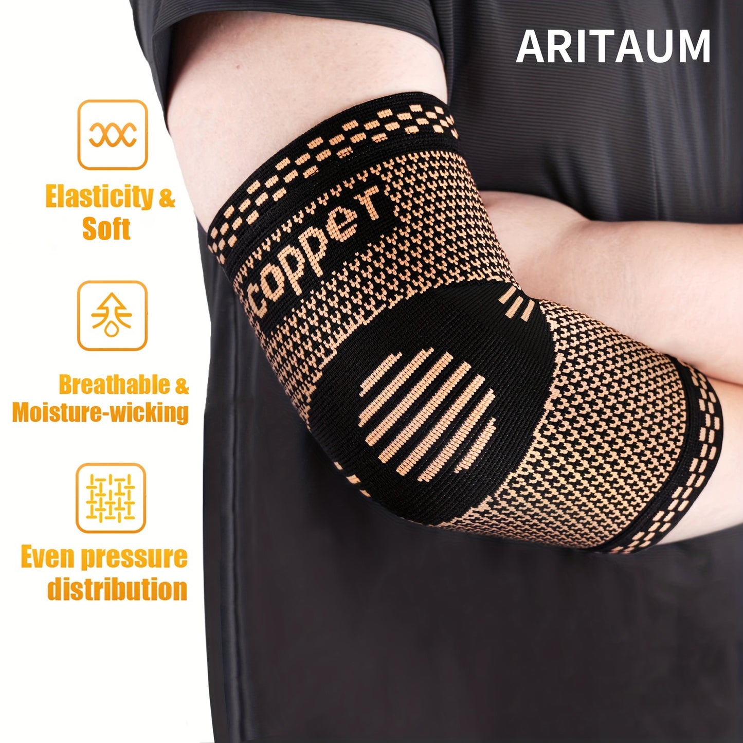 Elbow compression sleeve (1 pair)-prevents and restores tendonitis support for weight lifting, tennis, basketball, and cycling trips in the gym