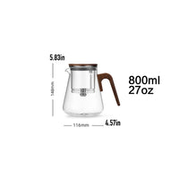 Bonston heat-resistant glass teapot, magnetic switch, 27oz