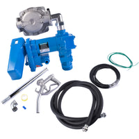 12V 20GPM Portable Fuel Transfer Pump Gasoline + Oil Meter for Gas Diesel Blue