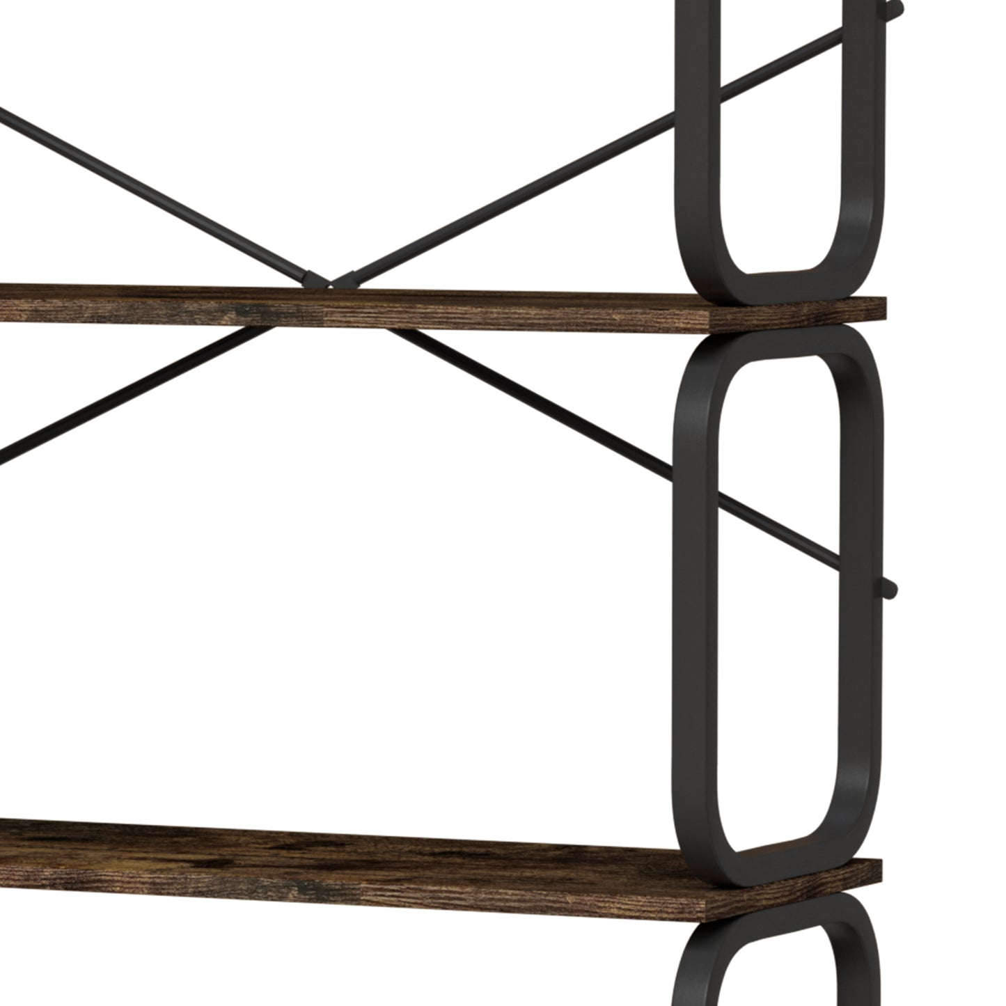 5 Tier Large Book Shelf, Bookcase Home Office Open Bookshelf,Shelves for Living Room, Office Shelf,Vintage Industrial Style Bookshelf with Metal Frame,Rustic Brown