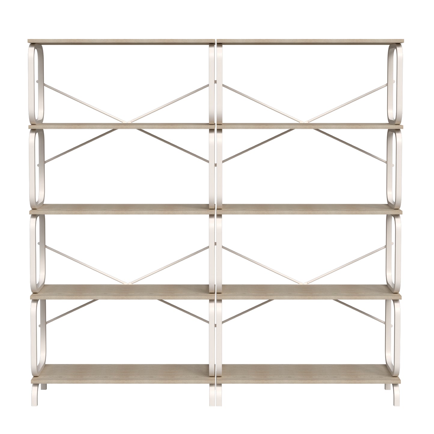 5 Tier Large Book Shelf, Bookcase Home Office Open Bookshelf,Shelves for Living Room, Office Shelf,Vintage Industrial Style Bookshelf with Metal Frame,White