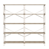 5 Tier Large Book Shelf, Bookcase Home Office Open Bookshelf,Shelves for Living Room, Office Shelf,Vintage Industrial Style Bookshelf with Metal Frame,White