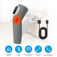 Cordless Leg Massager Air Compression Massager with Heat Thigh Knee Calf Massager with 3 Modes Adjustable Wrap for Pain Relief