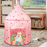 Children Play Princess Tent Pink - Tent for Girl Castle Indoor/Outdoor Foldable with Carry Case