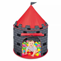 Kids Knight Castle Play Tent with 100 Pit Balls, Pop-up Play Tent with Storage Pocket