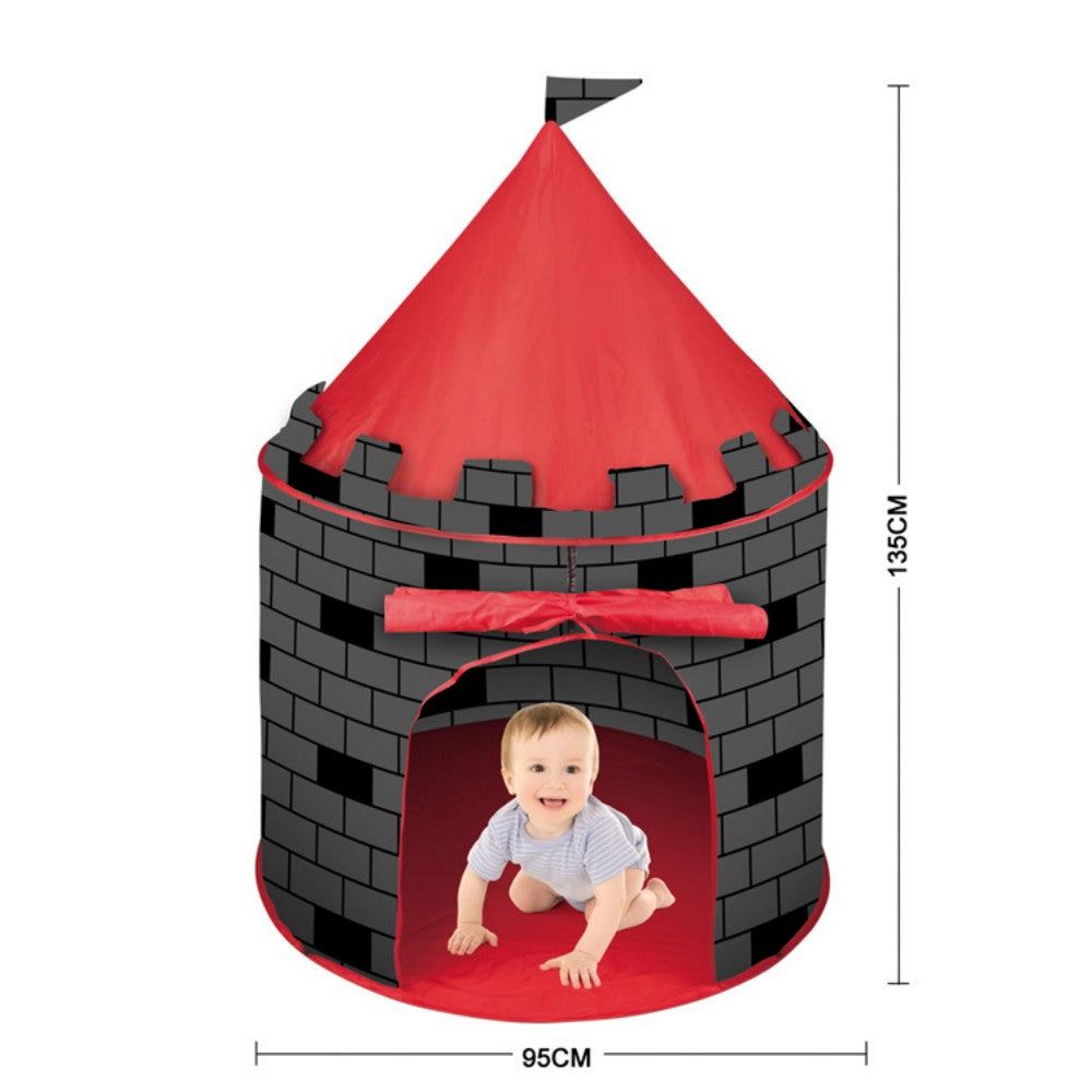 Kids Knight Castle Play Tent with 100 Pit Balls, Pop-up Play Tent with Storage Pocket