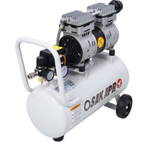 1.5HP Silent Oil-Free Air Compressor 8 Gallon, Oil-Free, Electric Shop Air Compressor Portable,Lightweight with Wheels, 70 dBA Noise Level, with Automatic Drain Valve,Light Gray