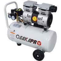 1.5HP Silent Oil-Free Air Compressor 8 Gallon, Oil-Free, Electric Shop Air Compressor Portable,Lightweight with Wheels, 70 dBA Noise Level, with Automatic Drain Valve,Light Gray