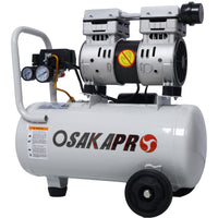 1.5HP Silent Oil-Free Air Compressor 8 Gallon, Oil-Free, Electric Shop Air Compressor Portable,Lightweight with Wheels, 70 dBA Noise Level, with Automatic Drain Valve,Light Gray