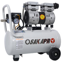 1.5HP Silent Oil-Free Air Compressor 8 Gallon, Oil-Free, Electric Shop Air Compressor Portable,Lightweight with Wheels, 70 dBA Noise Level, with Automatic Drain Valve,Light Gray