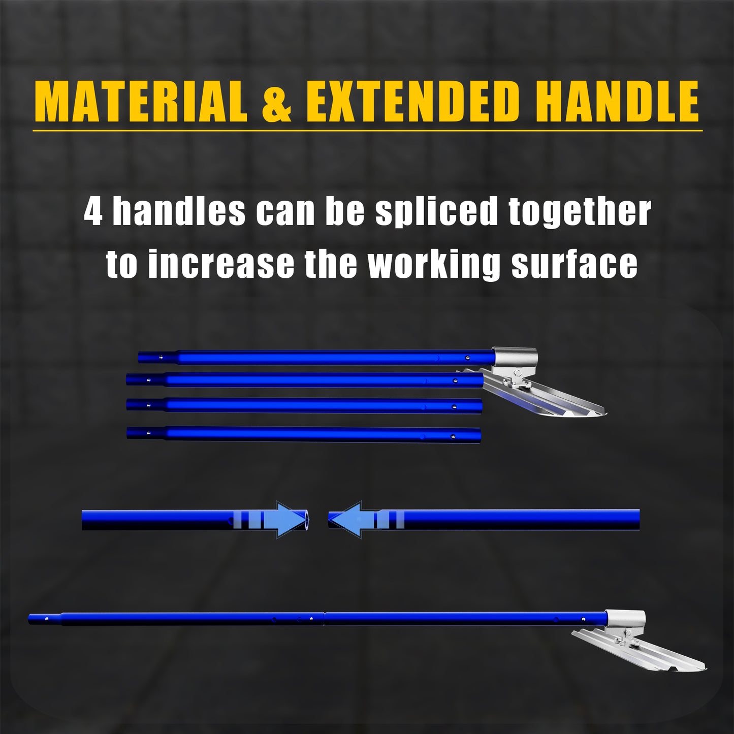 Bull Float Concrete Tools,48’’×8’’ Magnesium Aluminum Alloy Concrete Float with 4 Combinable Handles,Concrete Bull Float with Carrying Toolbox,Trowel,Concrete Bull Float Kit for Concrete Finishing