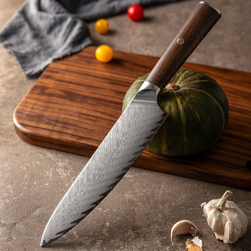 13.5-Inch Damascus Stainless Steel Kitchen Knife 67 Layer Vegetable Meat Fish Slicing Chopping Cooking Kitchen Knife, Professional Damascus Chef Knife Set