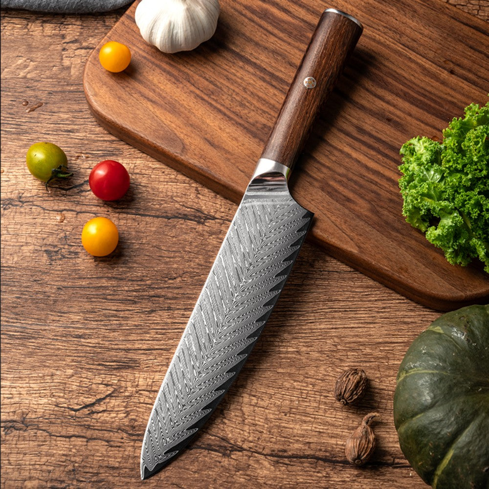 13.5-Inch Damascus Stainless Steel Kitchen Knife 67 Layer Vegetable Meat Fish Slicing Chopping Cooking Kitchen Knife, Professional Damascus Chef Knife Set