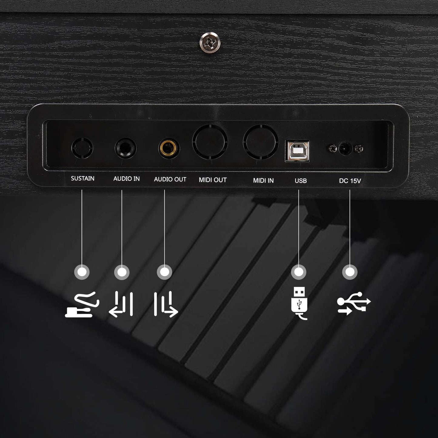 【Don’t sell on Amazon】GDP-203 88 Key Standard Full Weighted Keyboards Digital Piano with Metal Stand, Power Adapter, Triple Pedals, Headphone，for All Experience Levels Black color