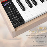 GDP-203 88 Key Standard Full Weighted Keyboards Digital Piano with Metal Stand, Power Adapter, Triple Pedals, Headphone，for All Experience Levels Natural Technology Wood Color