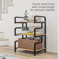 3-Tier Printer Stand，Free Standing Metal Storage Shelf