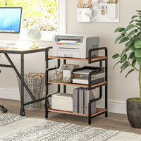 3-Tier Printer Stand，Free Standing Metal Storage Shelf