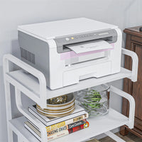 3-Tier Printer Stand，Free Standing Metal Storage Shelf white