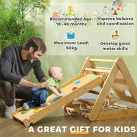 7 in 1 kids hiking triangle set with ramp and arched ladder