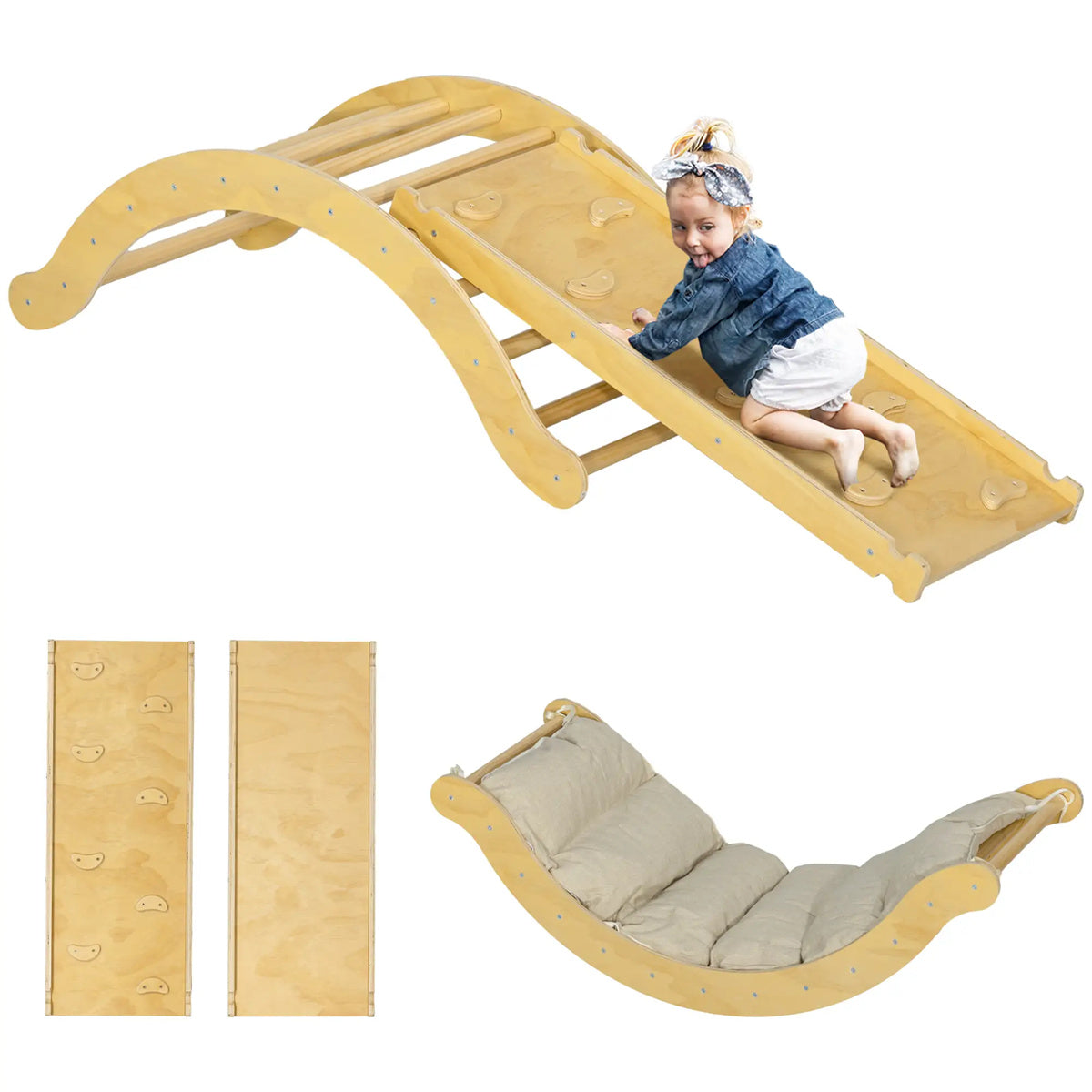 4 in 1 indoor toddler climbing toy set, arch climber