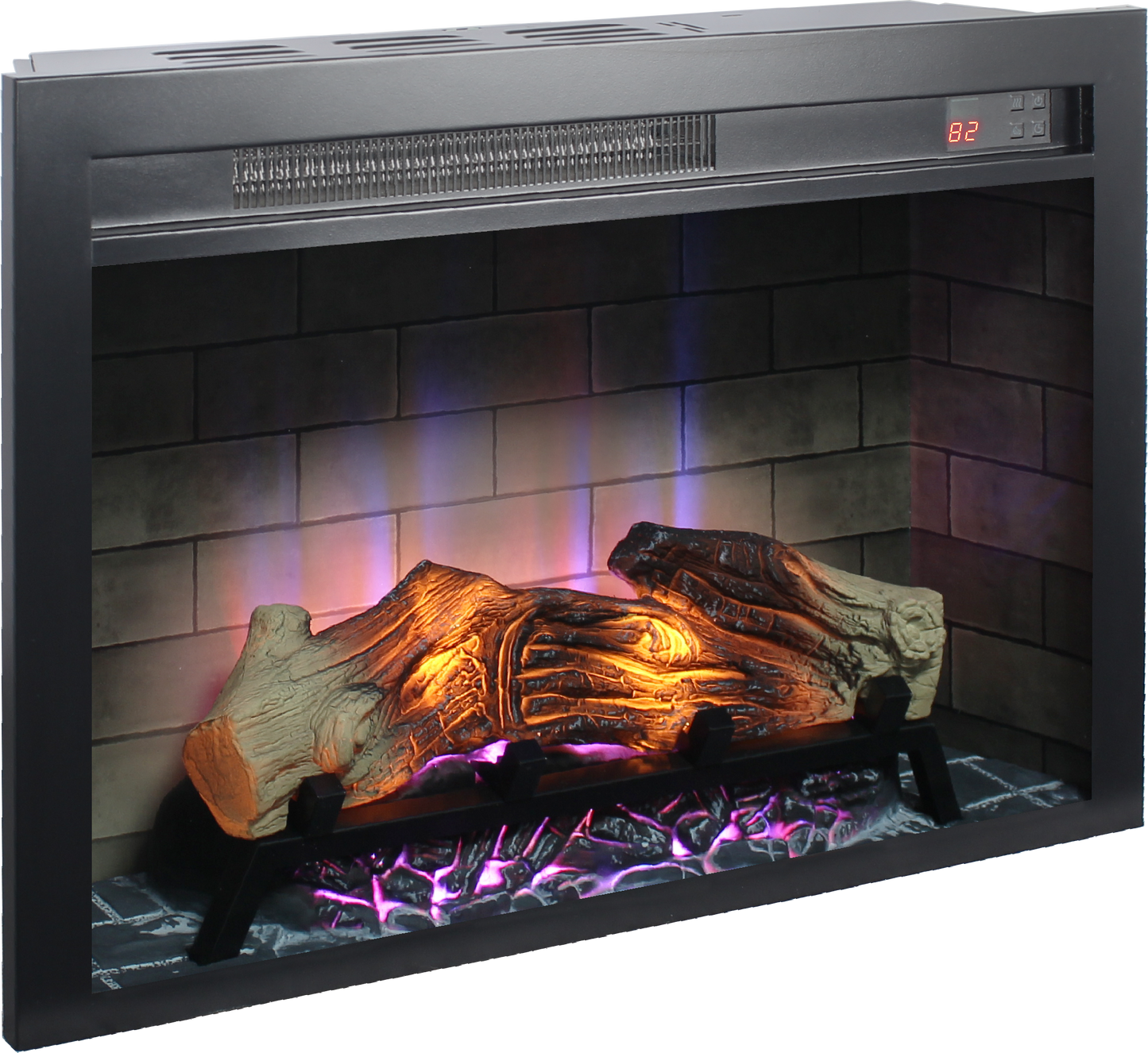 28 inch  Electric Fireplace Insert, multicolored flames