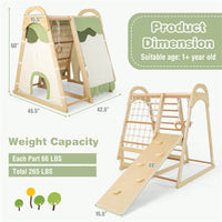 6-in-1 Wooden Kids Jungle Gym Playset