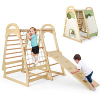 6-in-1 Wooden Kids Jungle Gym Playset