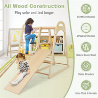 6-in-1 Wooden Kids Jungle Gym Playset