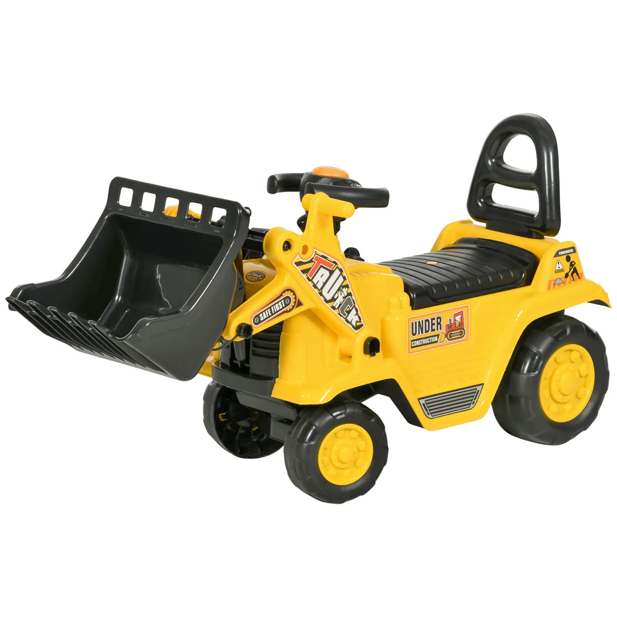 3 in 1 Ride On Toy Bulldozer Digger Tractor Pulling Cart