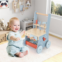 Wooden Baby Walker with Multi-Activity Center