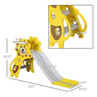 Yellow Toddler Slide for Indoors with Basketball Hoop