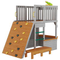 Kids Playhouse Outdoor,Wooden Play House Play set for Kids– Large, Sturdy, Realistic Design with lookout post,telescope and climb ramp– Perfect for 3-6 Children