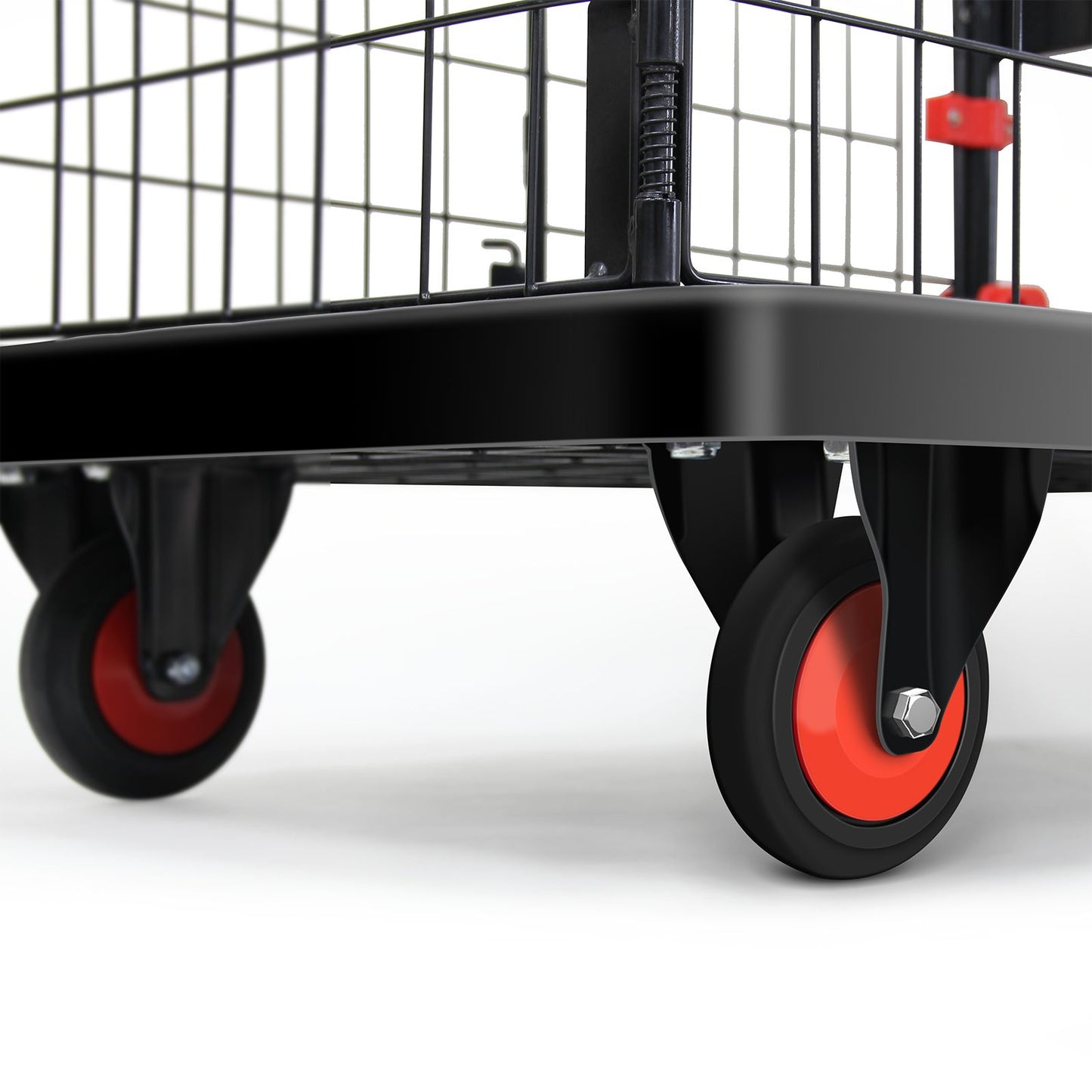 Foldable Platform Push Hand Truck Cart, Basket Cage Cart, 330 lbs. Weight Capacity