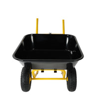 Two-wheeled barrow, garden cart, 10-inch pneumatic wheels(Yellow + Black)