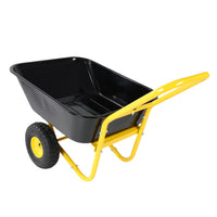 Two-wheeled barrow, garden cart, 10-inch pneumatic wheels(Yellow + Black)