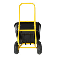 Two-wheeled barrow, garden cart, 10-inch pneumatic wheels(Yellow + Black)