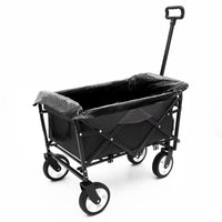 Multi-use Bag Collapsible Foldable Wagon Cart Beach Wagon Heavy Duty Utility Cart Utility Wagon Grocery Cart for for Camping ,3pcs  plastic Liner bag /Cover ,black