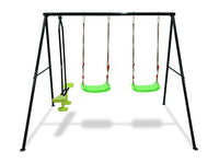 Swing Sets for Backyard 550LBS 3 Seat, Swingset Outdoor for Kids, Swing Set with Glider, 2 Blet Swings