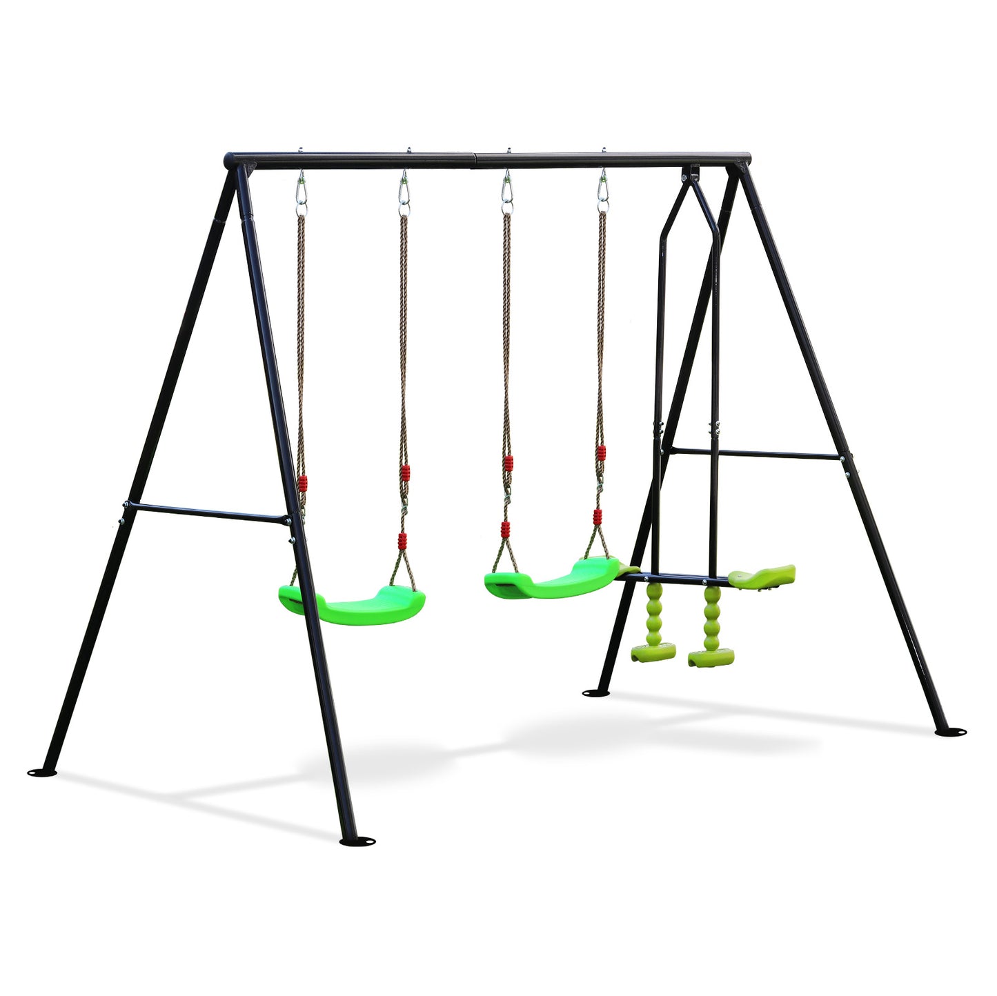 Swing Sets for Backyard 550LBS 3 Seat, Swingset Outdoor for Kids, Swing Set with Glider, 2 Blet Swings