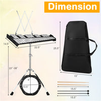 30 Notes Percussion Glockenspiel with  Mallets Sticks Stand