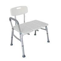 Medical Bathroom Safety Shower Tub Aluminium Alloy Bath Chair Transfer Bench with Wide Seat & Padded Handle White